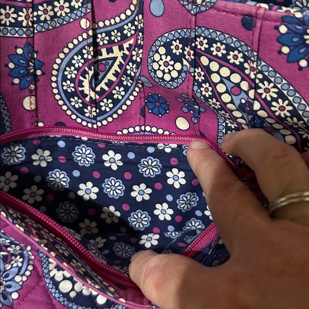 Vera Bradley Boysenberry Paisley Shoulder Bag, Retired Pattern - Picture 9 of 12